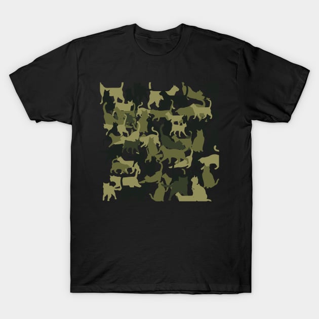 Cat Camouflage Cute Cat T-Shirt by SusanaDesigns